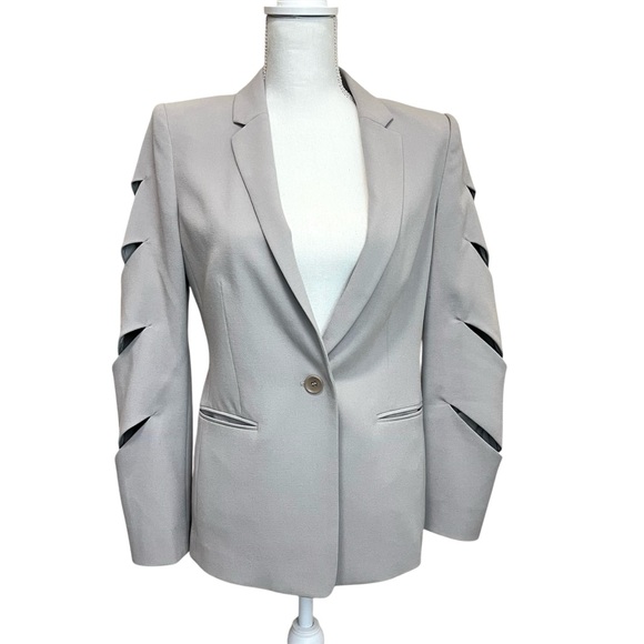 BCBGMAXAZRIA Brent Blazer - Silver Dove - Cutout Sleeves - Picture 2 of 14